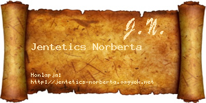 Jentetics Norberta névjegykártya
